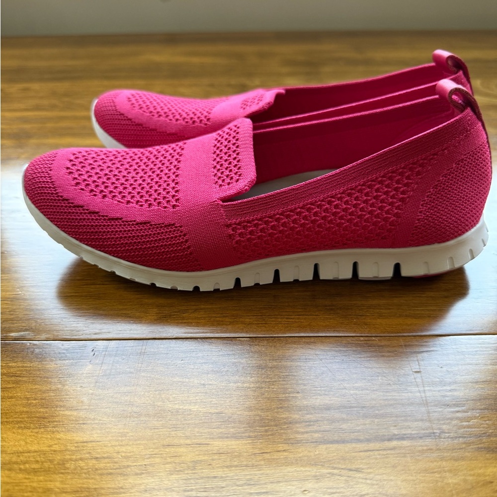 Cole Haan Pink Slip-On Loafers with Breathable Knit Upper - Picture 3 of 4